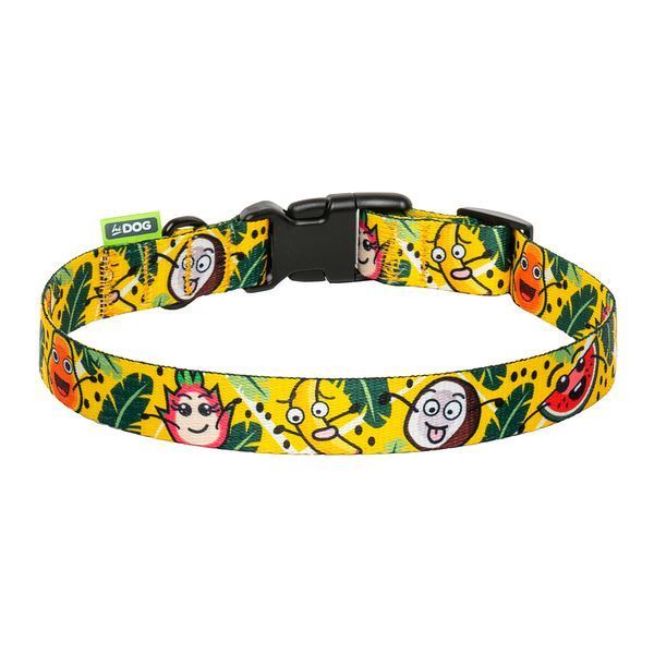Нашийник для собаки ТМ HIDOG "Crazy yellow fruits", розмір S (ширина 16мм, обхват шиї 25-33см) 102.1057 фото