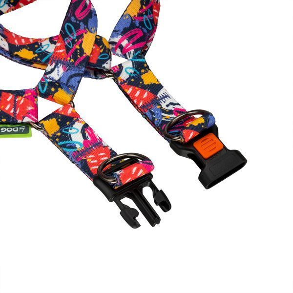 Шлея для собаки ТМ HIDOG "Abstraction purple", розмір XS (обхват грудної клітини 26-40см, ширина-10мм) 125.1044 фото
