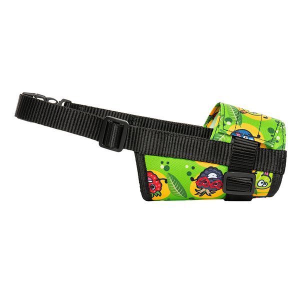 Намордник для собаки ТМ HIDOG "Crazy green fruits" з нейлону регульований, розмір S (14-20см) 130.1055 фото