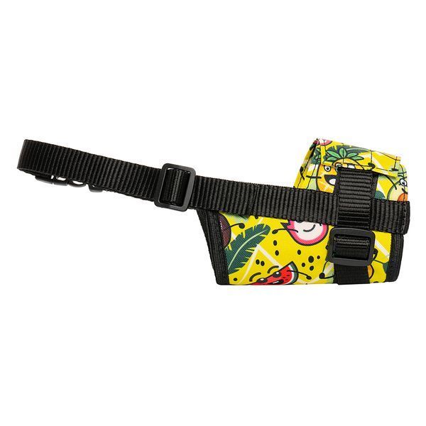 Намордник для собаки ТМ HIDOG "Crazy yellow fruits" з нейлону регульований, розмір S (14-20см) 130.1057 фото