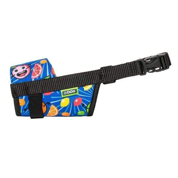 Намордник для собаки ТМ HIDOG "Crazy blue fruits" из нейлона регулируемый, размер S (14-20см) 130.1058 фото